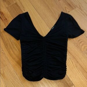 Black Ruched Women's Top